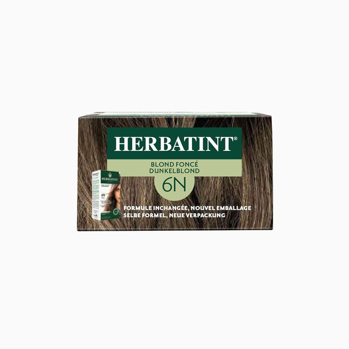 Gel pentru vopsirea permanentă a părului 6N blond închis - 170 ml I Fără amoniac, acoperire 100% a părului gri I Testat pe piele sensibilă, cu 8 extracte de plante Vopsea pentru par Naty Shop