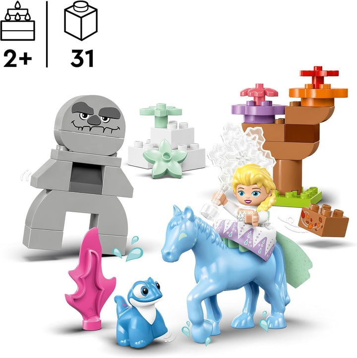 LEGO DUPLO | Disney ELSA și Bruni în pădurea fermecată, jucărie Ice Queen cu 4 figuri pentru copii de 2 ani, cadou preșcolar pentru fete și băieți 2+ ani, bazat pe Frozen 2 10418 Seturi de constructie Besuche den LEGO-Store