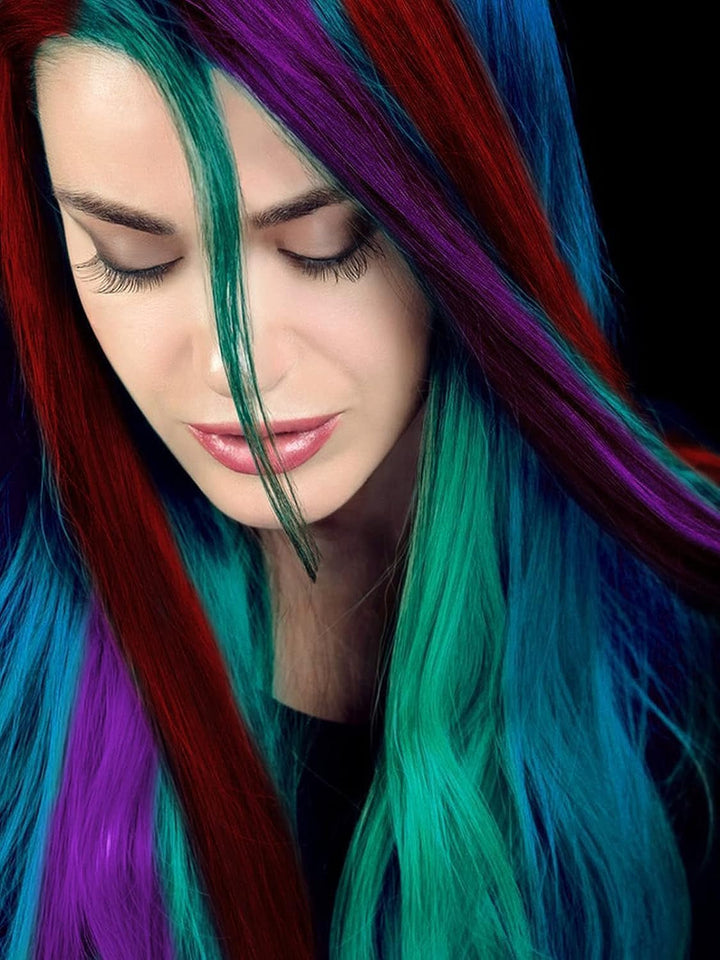 Kalolary 10PCS Pieptene cu cretă pentru păr, vopsea temporară pentru păr Pieptene cu cretă pentru păr lavabil Culoare non-toxică pentru fete DIY Cosplay Carnaval Crăciun Valentine's Day Petreceri aniversare Vopsea pentru par Naty Shop