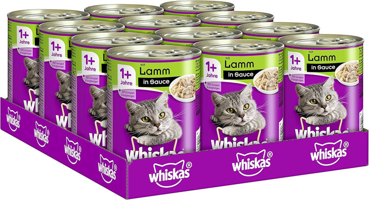 Whiskas hrană umedă pentru pisici Adult 1+ cu pui în jeleu, 12 cutii (12 X 400G)