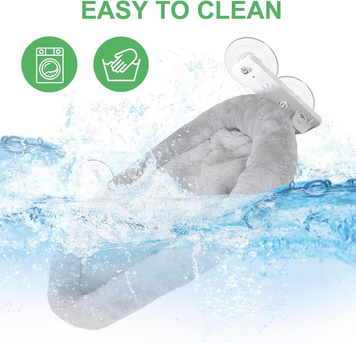 Șezlong pentru pisici: Hamac confortabil pentru fereastră, Pat pentru pisici, Șezlong pentru pervaz cu ventuze rezistente, Până la 15 kg, Hamac pentru pisici mari, Economie de spațiu și Instalare ușoară