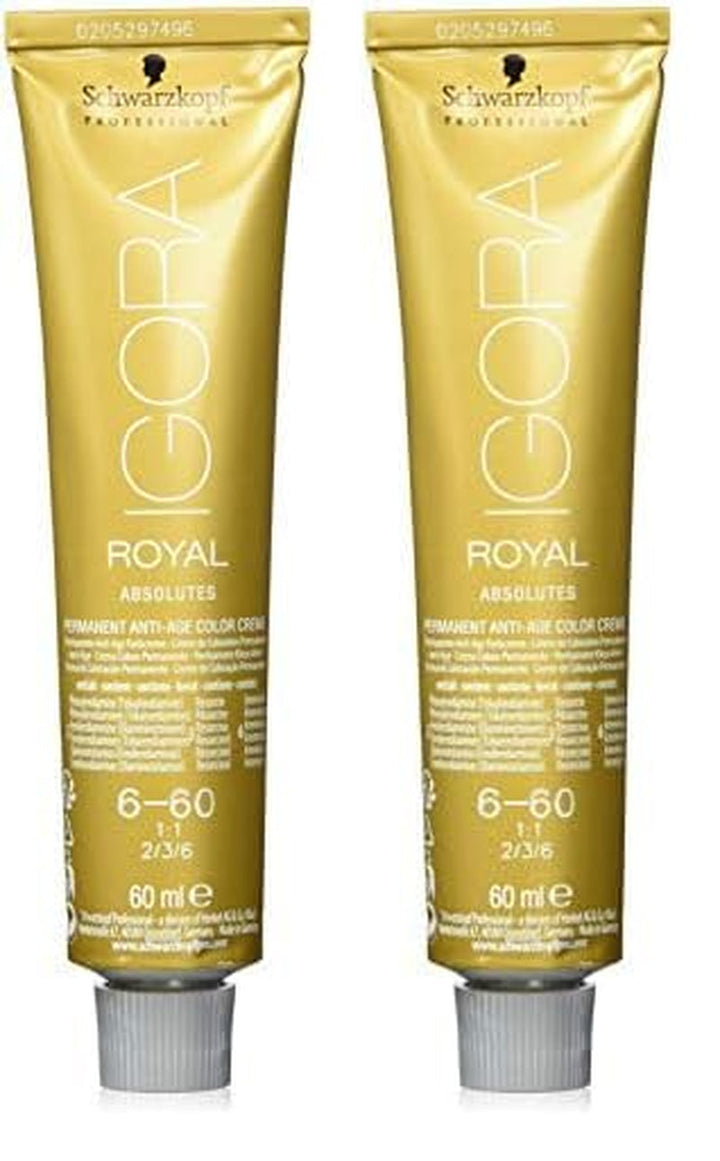 Igora Royal Absolute Age Blend Culoare de păr, 7-560 Blond mediu auriu ciocolată, 60 ml Vopsea pentru par Naty Shop 6-60 Blond închis Ciocolată Natural 60 ml (pachet de 2)