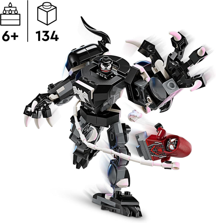 LEGO Marvel Venom Mech Vs. Miles Morales, Figuri de acțiune mobile pentru copii, Set Spider-Man cu mini-figurine pentru dueluri de supereroi, cadou de jucărie pentru băieți și fete de la 6 ani 76276 Seturi de constructie Besuche den LEGO-Store