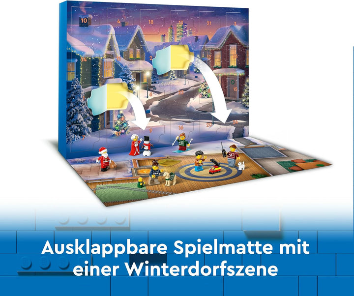 LEGO City Advent Calendar 2024, cadou de Advent pentru copii de la 5 ani, 24 de surprize, minifigurine în salopete de Crăciun, Moș Crăciun și doamna Moș Crăciun, cadou de Crăciun 60436 Seturi de constructie Besuche den LEGO-Store