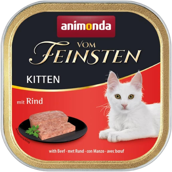Animonda Vom Feinsten Kitten Variety For Kittens (32 X 100G), hrană umedă pentru pisici tinere, hrană pentru pisici fără cereale și zahăr, cu 100% ingrediente din carne proaspătă