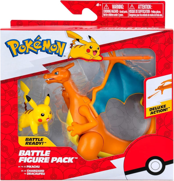 Pokémon PKW3459 - Battle Figure Pack - Glurak & Pikachu, Glurak mobil cu Pikachu Action figures Naty Shop Titlu implicit