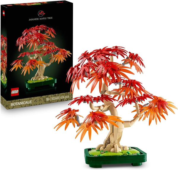 LEGO Botanicals Arțar roșu japonez - Arbore Bonsai - Kit plantă artificială cu frunze roșii și portocalii, plus bol - Decor pentru casă - Idee cadou pentru adulți - 10348 Seturi de constructie Besuche den LEGO-Store Titlu implicit