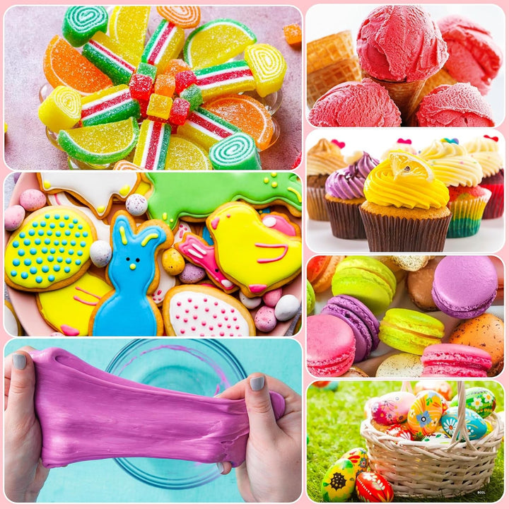 Colorant alimentar în gel - 22 de culori, coloranți alimentari în gel pentru prăjituri, copt, fursecuri, macaroane - Colorant alimentar concentrat fără zahăr pentru decorarea torturilor, băuturi, ouă de Paște, slime DIY - 6 ml fiecare
