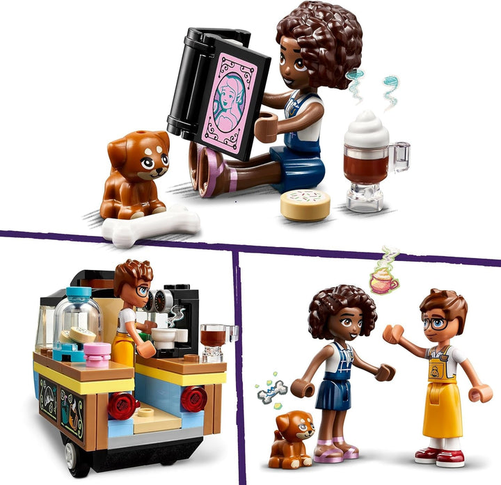 LEGO Friends Rolling Café, jucărie mică de copt pentru copii, cadou pentru fete și băieți de la 6 ani, jucărie educativă cu personajele Aliya, Jules și câinele Aira 42606 Seturi de constructie Besuche den LEGO-Store