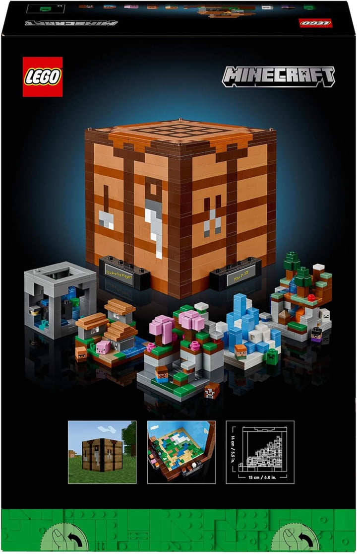 Set de construcție LEGO Minecraft The Workbench, set de jocuri video cu 8 figuri, inclusiv Steve, Alex, creaturi și biome, model aniversar 15, idee de cadou pentru adulți, bărbați și femei 21265 Seturi de constructie Besuche den LEGO-Store