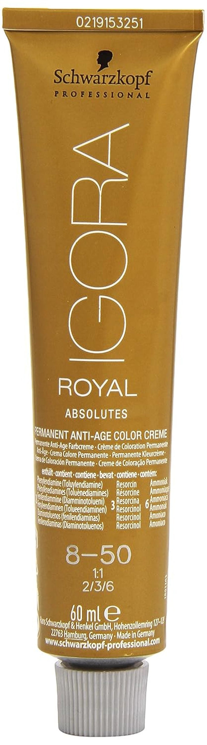 Igora Royal Absolute Age Blend Culoare de păr, 7-560 Blond mediu auriu ciocolată, 60 ml Vopsea pentru par Naty Shop 8-50 Blond deschis auriu natural 60 Ml (1 pachet)