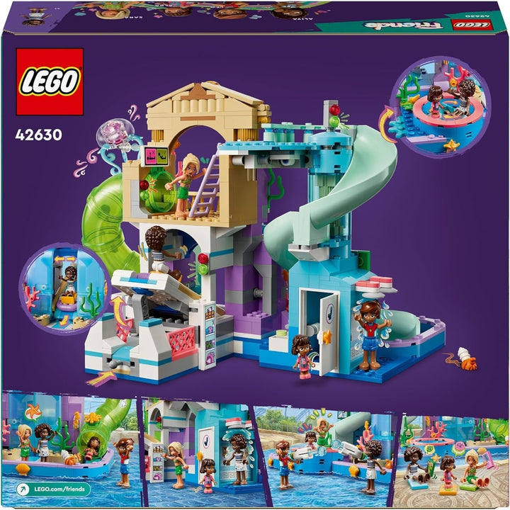 Parcul acvatic LEGO Friends Heartlake City, set de joacă în aer liber pentru fete și băieți cu vârsta peste 8 ani, experiență de joacă creativă cu 3 figurine, micro figurină, 3 tobogane și hidromasaj 42630 Seturi de constructie Besuche den LEGO-Store