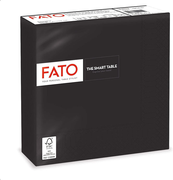 Fato - Șervețele de hârtie de unică folosință, Ideale pentru prânzuri informale și bufete, Pachet de 40 de șervețele, Dimensiune 38X38, Pliate 4 ori, 2 straturi, Culoare Bordeaux, 100% hârtie din celuloză pură, FSC