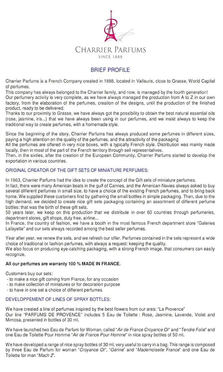 Set de 5 cadou Provence, Apa de toaleta Miniatures, 54 ml