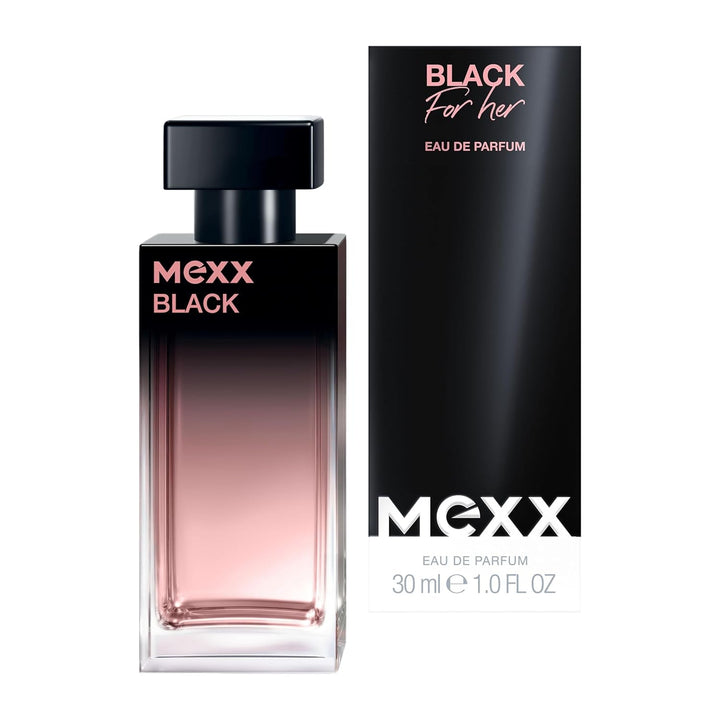 MEXX BLACK Woman Eau De Parfum, parfum captivant, intens cu note fructate pentru femei senzuale, 30ml