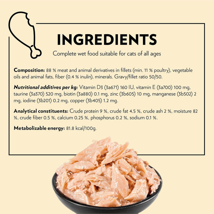 Primacat - Hrană umedă Classic pentru pisici, cu aromă de pasăre în sos, 28 X 85 G