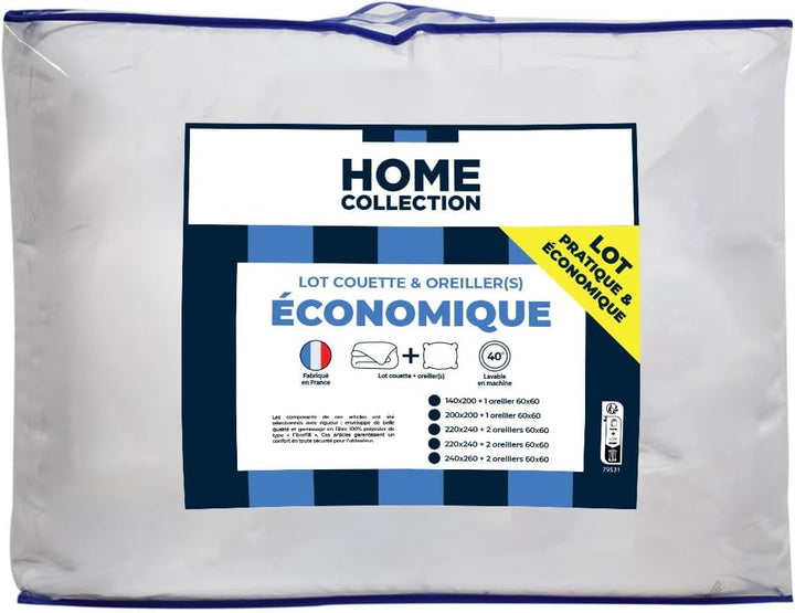 Bleu Calin Home Collection Pachet plapuma 'Caline' 2 persoane 220X240 Cm cu 2 perne 60X60 Cm, alb Plapumi si pilote Naty Shop 240 X 220 Cm