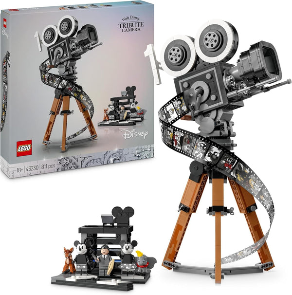 LEGO | Disney Camera - Tribute to Walt Disney, Set pentru adulți cu mini figurine Mickey și Minnie Mouse, figurine Bambi și Dumbo, Cadou pentru femei, bărbați și fani, Expoziție 43230 Seturi de constructie Besuche den LEGO-Store Modern