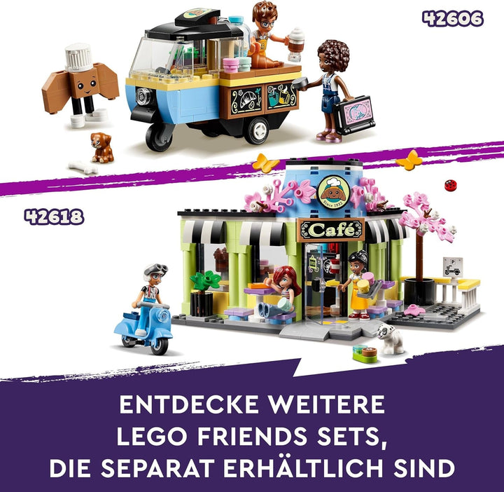 LEGO Friends Heartlake City Café, jucărie pentru copii, brutărie de jucărie, idee de cadou pentru fete și băieți cu vârsta peste 6 ani, set cu 3 figurine de joacă și figurină de câine 42618 Seturi de constructie Besuche den LEGO-Store