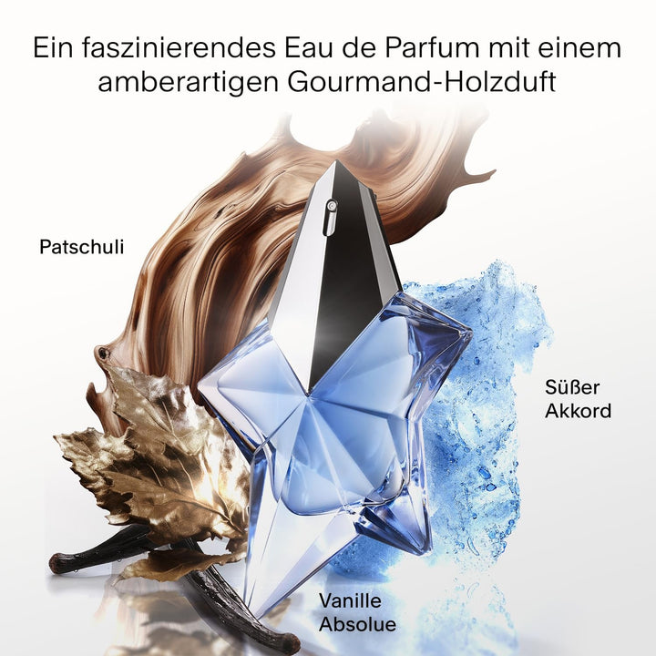 MUGLER Angel Eau De Parfum, Parfum pentru femei, Parfum gurmand cu aspect de chihlimbar, Parfum fascinant, Reîncărcabil