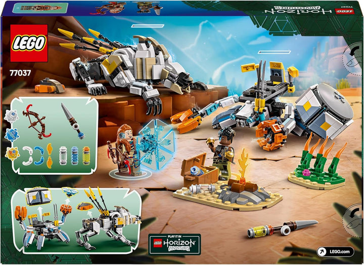 LEGO Horizon Adventures Aloy și Varl vs. Armoured Walker și Sawtooth, jucărie cu mașini monstru și minifigurine, set de colecție pentru fanii jocurilor video, băieți și fete de peste 9 ani 77037 Seturi de constructie Besuche den LEGO-Store