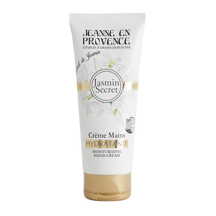 - Set cadou pentru femei – Jasmin Secret – Apă de parfum 60 ml + Cremă de mâini 75 ml + Săpun solid 100 g – Fabricat în Franța, la Grasse