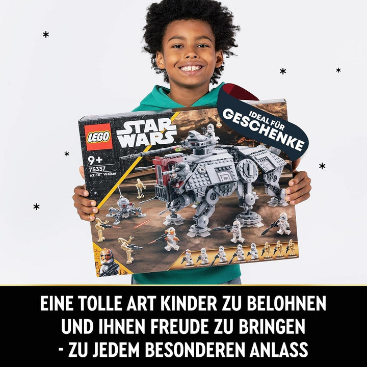 LEGO Star Wars At-Te Walker, model de jucărie mobil, set cu minifigurine, inclusiv 3 Clone Troopers, Droizi de luptă și Dwarf Spider Droid 75337 Seturi de constructie Besuche den LEGO-Store