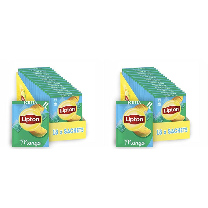 Set de ceai rece Lipton, „Lămâie”, răcoritoare pentru întreaga familie, 18 pliculețe, sub formă de pulbere pentru preparare acasă