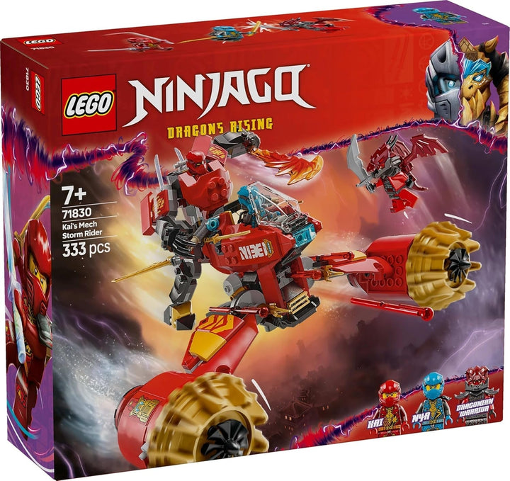 LEGO NINJAGO Kai's Storm Rider Mech - Jucărie motocicletă zburătoare cu 3 minifigurine - Mech cu cap, brațe și picioare mobile - Jucărie de construit - Cadou pentru băieți și fete cu vârsta de 7+ 71830 Seturi de constructie Besuche den LEGO-Store