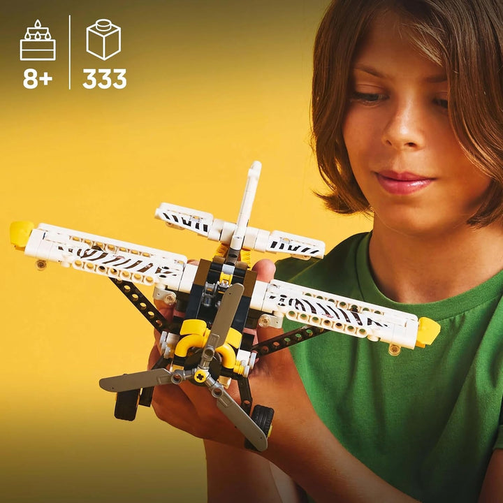 Avion cu elice LEGO Technic, jucărie construibilă pentru copii, cadou pentru băieți și fete de la 8 ani, model de avion cu elice rotativă și motor cu piston cu 4 cilindri 42198 Seturi de constructie Besuche den LEGO-Store