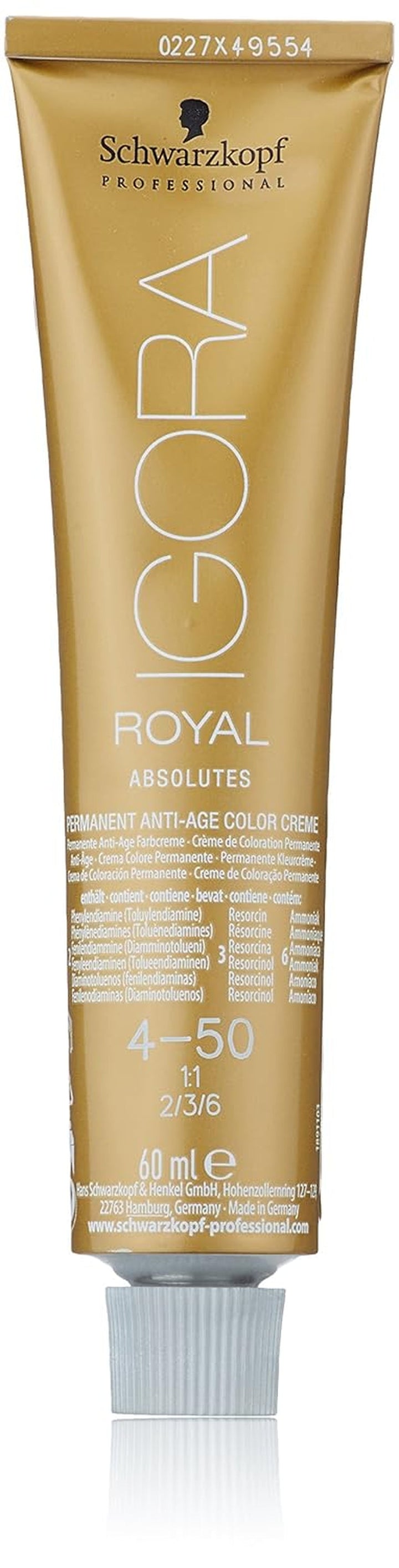 Igora Royal Absolute Age Blend Culoare de păr, 7-560 Blond mediu auriu ciocolată, 60 ml Vopsea pentru par Naty Shop 4-50 Mediu maro auriu natură 60 Ml (1 pachet)