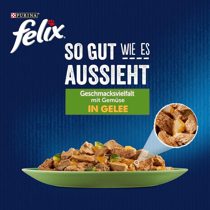 FELIX so Gut Wie Es Aussieht hrană pentru pisici umedă în jeleu, variety mix, pachet de 6 (6 X 12 pungi a 85G)