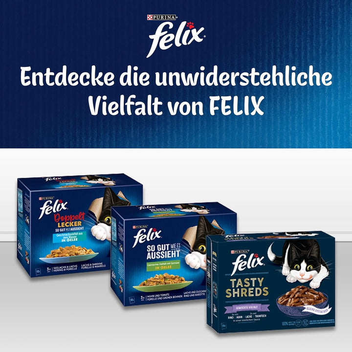 FELIX so Gut Wie Es Aussieht hrană pentru pisici umedă în jeleu, variety mix, pachet de 6 (6 X 12 pungi a 85G)