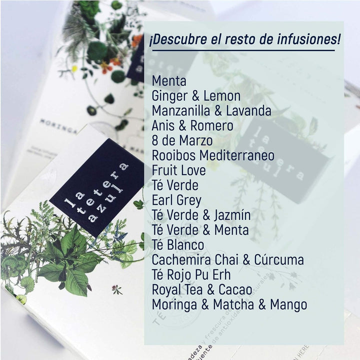 LA TETERA AZUL Infuzie ecologică de ghimbir și lămâie. Ceai bio pentru slăbit în piramide. Ghimbir și lămâie. 20 piramide.