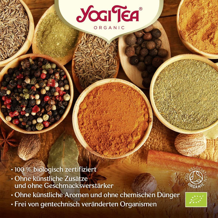 Yogi Tea - Ceai verde Matcha cu lămâie, ceai ayurvedic verde din plante organice, amestec de ceai verde, Matcha, lemongrass și lămâie verde, Yogi Tea pachet de 6, 6X17 pliculețe (102 pliculețe de ceai în total)