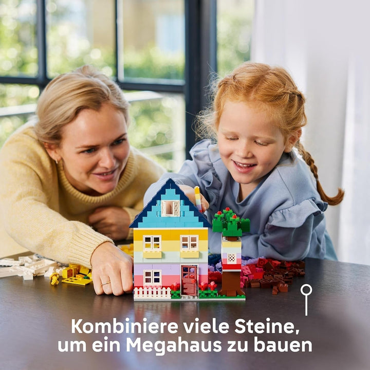 LEGO Classic Creative Houses, set de cărămizi de construcție pentru copii, jucărie de construcție cu 850 de cărămizi, jucărie de construit case cu accesorii, cadou pentru băieți și fete de la 4 ani 11035 Seturi de constructie Besuche den LEGO-Store