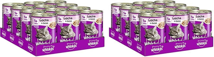 Whiskas hrană umedă pentru pisici Adult 1+ cu pui în jeleu, 12 cutii (12 X 400G)
