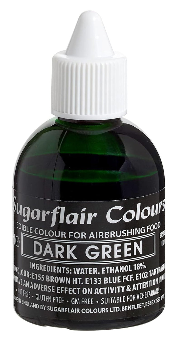 Colorant alimentar Sugarflair Verde Închis - Colorant alimentar lichid comestibil, colorant aerograf pentru torturi, brioșe, glazură și decorațiuni pentru torturi - 60 ml