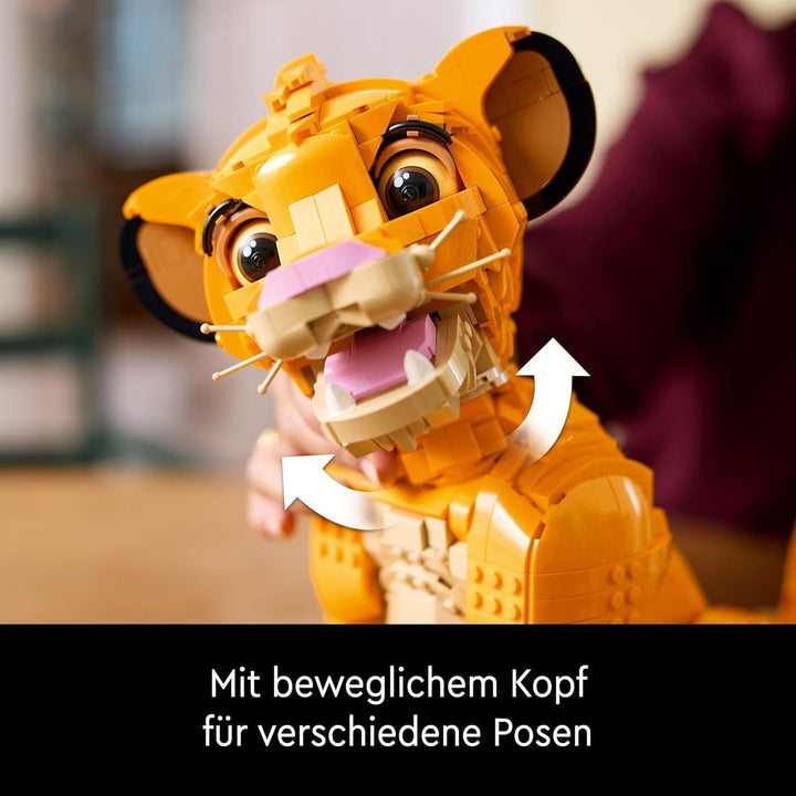 Lego Ç€ Disney Simba, tânărul rege al leilor, jucărie de construit pentru colecționat cu figurine creative de animale, activitate relaxantă pentru adulți, idee de cadou pentru femei 43247 Seturi de constructie Besuche den LEGO-Store