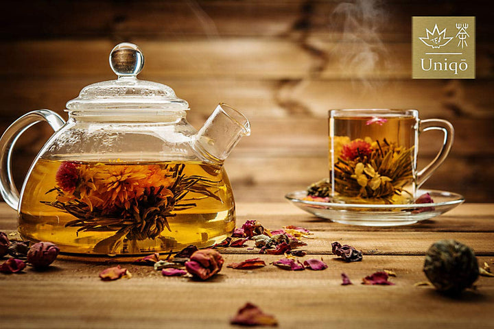 Set cadou cu flori de ceai cu 6 trandafiri de ceai, set de ceai cadou pentru femei | Idei originale de cadouri pentru Crăciun, ziua de naștere sau orice ocazie