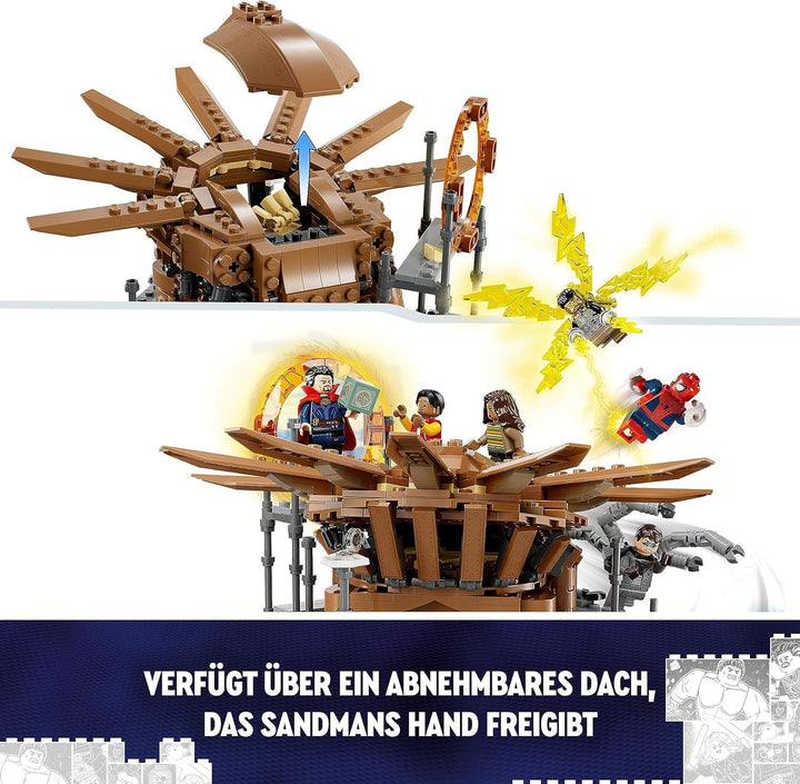 LEGO 76261 Marvel Spider-Man's Big Showdown, Spider-Man: No Way Home set cu 3 minifigurine Peter Parker plus Green Goblin, Electro, Sandman, Ned, Doctor Strange și MJ, model de colecție Seturi de constructie Besuche den LEGO-Store