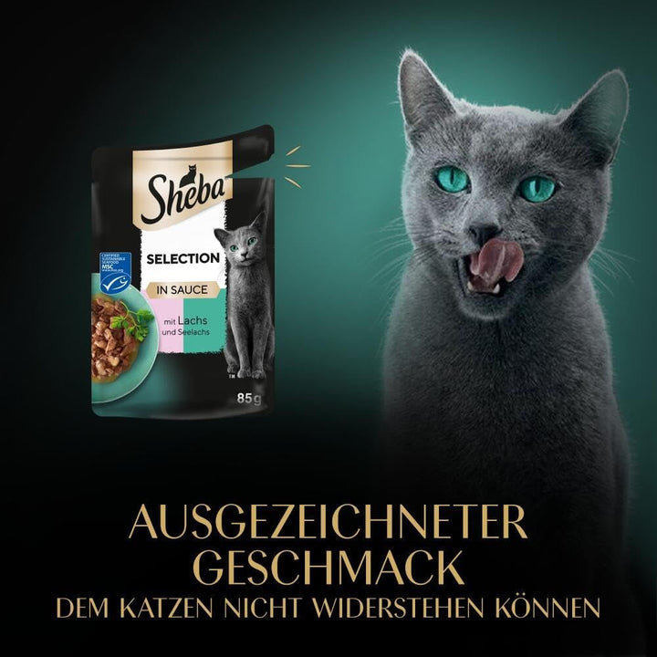 SHEBA Portion Pouch Hrană umedă pentru pisici Selection In Sauce With Salmon And Pollock Msc-Certified 28 X 85G