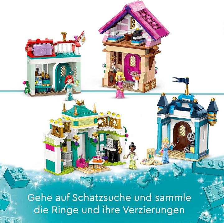 LEGO Disney Princess: Disney Princess Adventure Market, casă de jucărie cu 4 păpuși, inclusiv Cenușăreasa și Ariel, Playset cu harta comorii, cadou pentru fete și băieți de la 6 ani 43246 Seturi de constructie Besuche den LEGO-Store