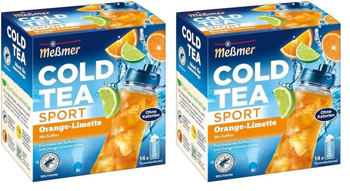 Meßmer Cold Tea Trinkpause Zmeură | Ceai de fructe, aromatizat natural, cu gust de zmeură | Ediție limitată | Pentru infuzie rece | 14 pliculețe piramidale