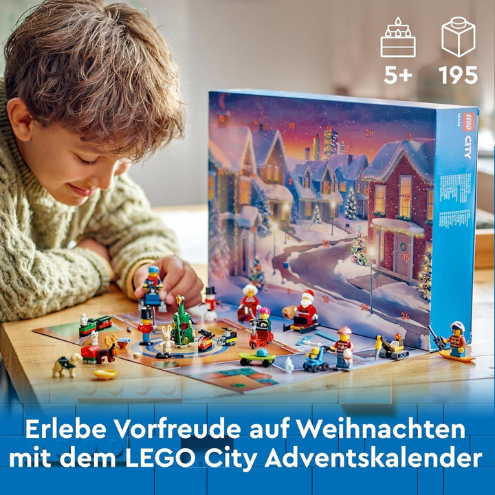 LEGO City Advent Calendar 2024, cadou de Advent pentru copii de la 5 ani, 24 de surprize, minifigurine în salopete de Crăciun, Moș Crăciun și doamna Moș Crăciun, cadou de Crăciun 60436 Seturi de constructie Besuche den LEGO-Store