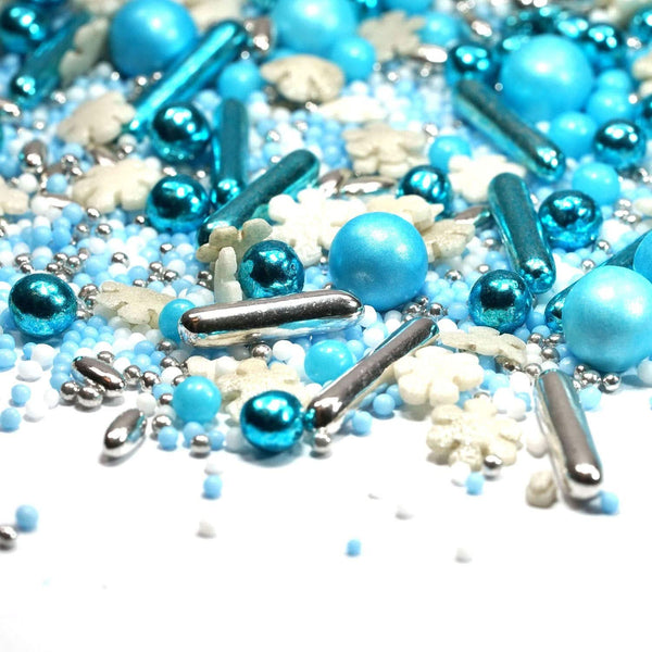 Streusel Glück, Mix Sprinkles Fulgi de zăpadă, Albastru Alb, 90 grame Sprinkles Naty Shop 90 grame