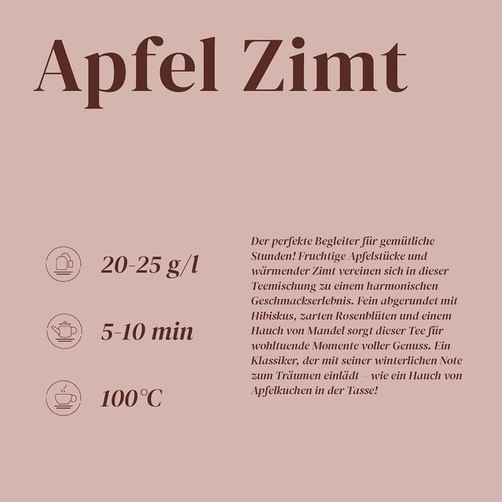 Alpaca Tea | Măr și scorțișoară | Amestec de ceaiuri din fructe | Vrac | Resigilabil (100 g)