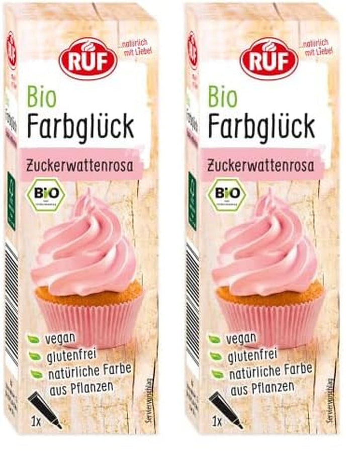 Colorant alimentar organic RUF roz vată de zahăr, cu sirop de agave pentru colorarea glazurii și pentru prăjituri decorative, fără gluten și vegan, 1 x 25g