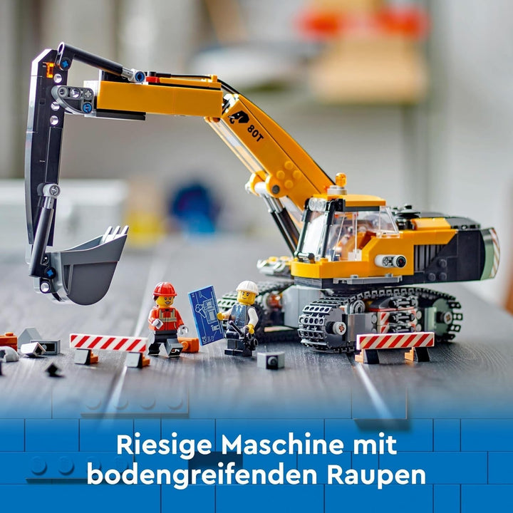 LEGO City Crawler Excavator, excavator de jucărie pentru copii de la 8 ani, jucărie de construcție cu model de excavator, camion construibil cu accesorii și 3 minifigurine 60420 Seturi de constructie Besuche den LEGO-Store