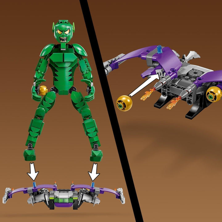 Figura de construcție LEGO Marvel Green Goblin, jucărie de construcție mobilă Super Villain pentru copii 8+, băieți și fete, set Spider-Man Universe cu glisoare și bombe de dovleac, idee de cadou Superhero 76284 Seturi de constructie Besuche den LEGO-Store